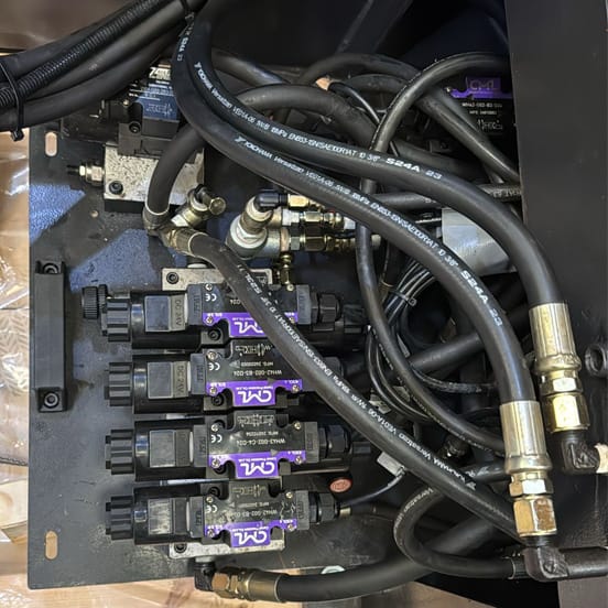 Drawer showing easy access to hydraulics for saw maintenance.